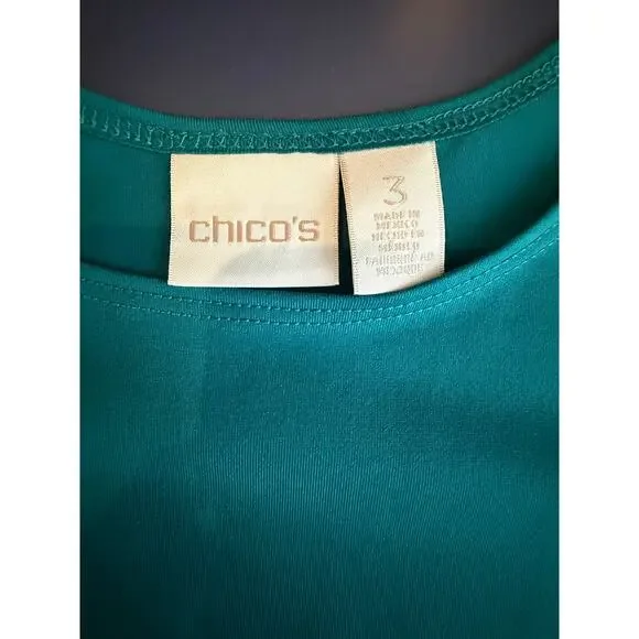 Chico’s Teal Stretch Tank Top Size 3 XL Classic Layering Basic - Picture 3 of 6
